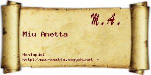 Miu Anetta névjegykártya